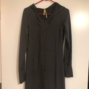 Lolé long sleeve hooded sweatshirt dress